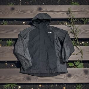 Boy's The North Face DryVent Hooded Rain Jacket Kids Small 7/8 Black Windbreaker